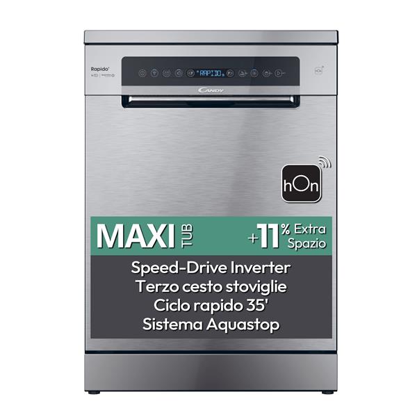 Lavastoviglie Candy CF 6B4S1PX Libera installazione Classe B 16 Coperti Inox