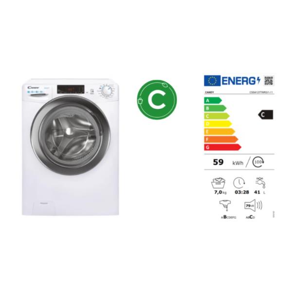 Lavatrice Candy CSS4127TWR3/1-11 Carica Frontale Slim 7kg Classe C