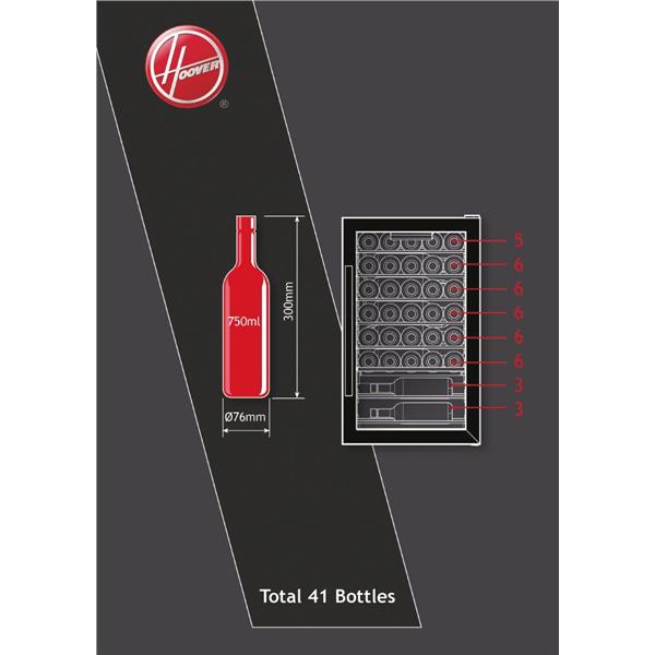 Cantinetta Vini Hoover HWC 150 EELW/NF Libera Installazione 41 Bottiglie Wi-Fi Classe G