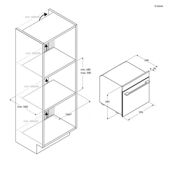 Forno Candy CA6 N3B3HTX Elettrico Da Incasso Classe A++ 78L