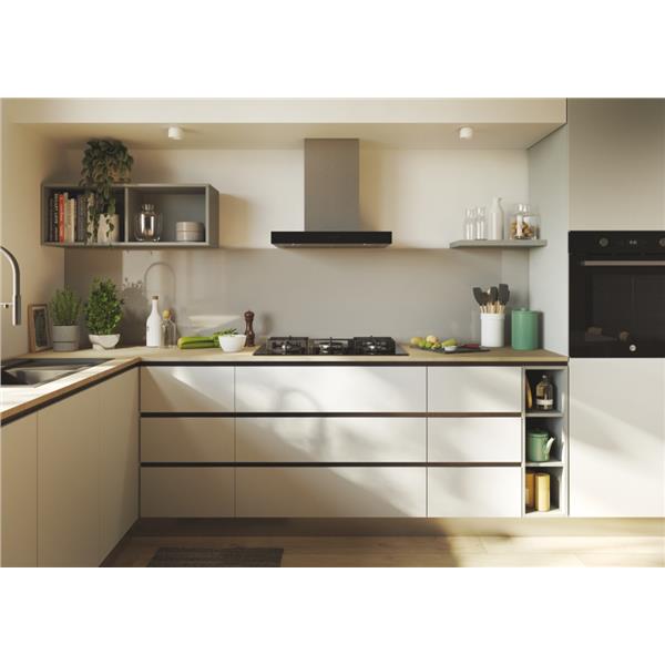 Piano cottura Candy CVG74WTB Gas su vetro 5 zone Nero Vetro temperato 75 cm Griglie in Ghisa