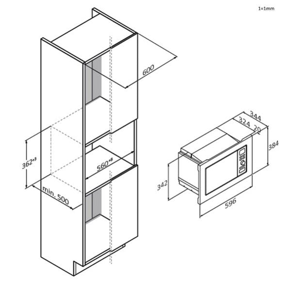 Microonde Candy CA20FMW7NG Da incasso 20L Wave 600 Inox