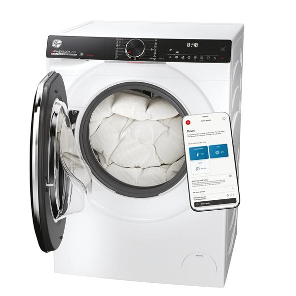 Lavasciuga Hoover H7D 6106MBC8-S Libera installazione 10 / 6 Kg 1600 RPM Classe D Controllo remoto avanzato e contenuti extra in App (Wi-Fi + BLE) Bianco