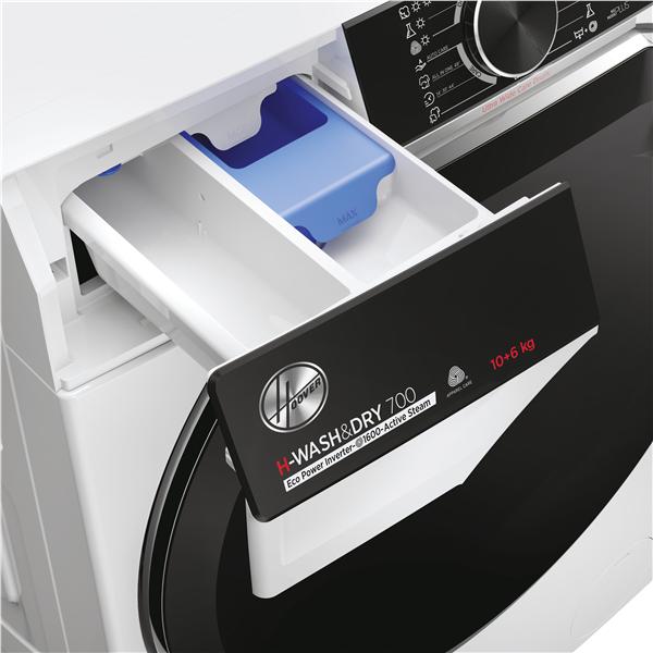 Lavasciuga Hoover H7D 6106MBC8-S Libera installazione 10 / 6 Kg 1600 RPM Classe D Controllo remoto avanzato e contenuti extra in App (Wi-Fi + BLE) Bianco