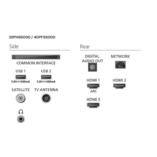 Smart TV Philips 32PHS6000/12 LED HD READY 32" Black