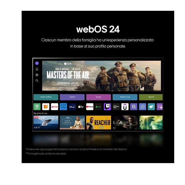 TV LG 75QNED80T6A.API 75" QNED 4K UHD WebOS 24 Colore Blu