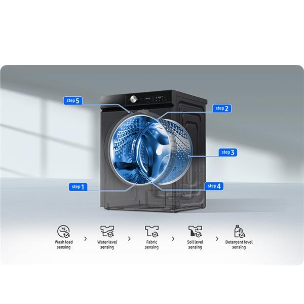 Lavatrice Samsung WW11DB8B95GBU3 11 kg Classe A Nera Autodose Ai Carica Frontale Vapore Digital Inverter