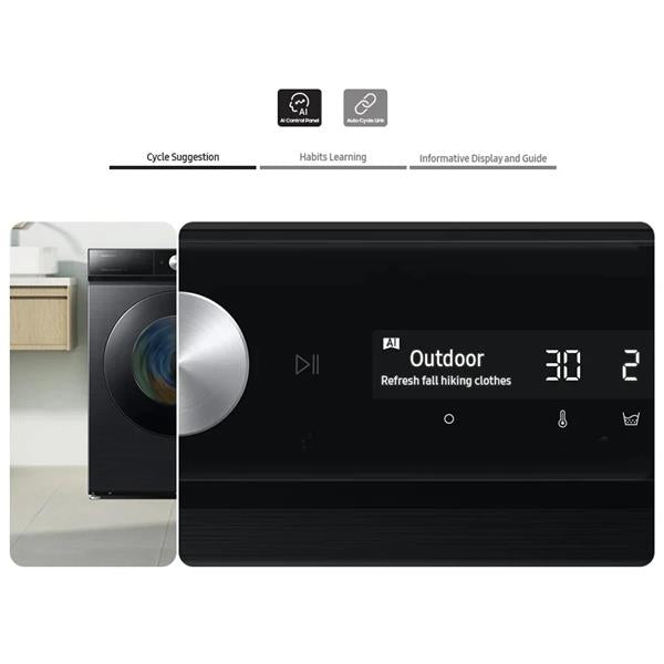 Lavatrice Samsung WW11DB8B95GBU3 11 kg Classe A Nera Autodose Ai Carica Frontale Vapore Digital Inverter