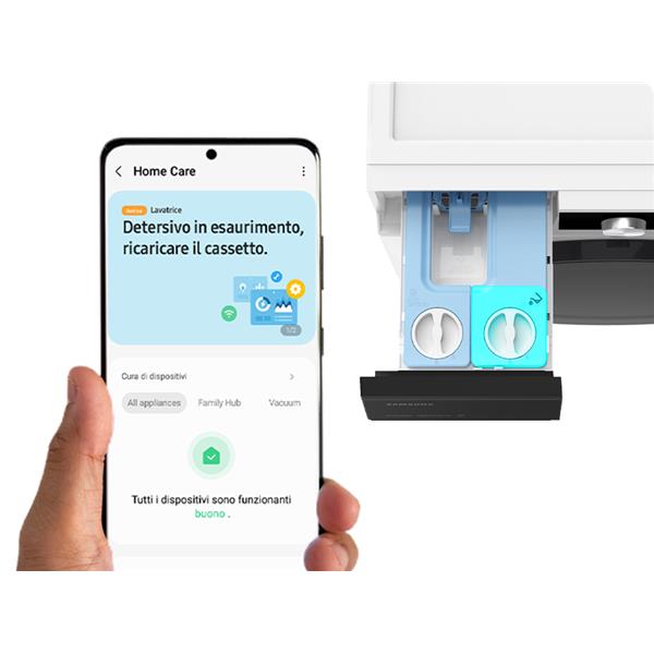 Lavatrice Samsung WW11DB8B95GBU3 11 kg Classe A Nera Autodose Ai Carica Frontale Vapore Digital Inverter