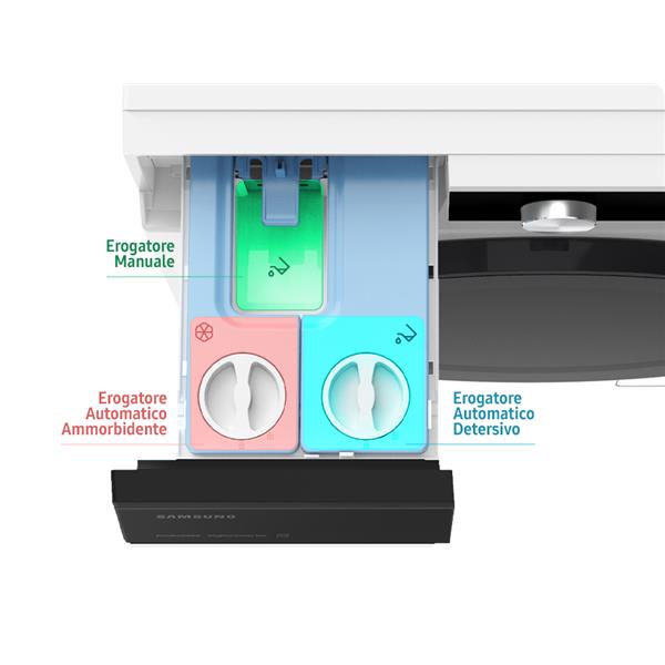 Lavatrice Samsung WW11DB8B95GBU3 11 kg Classe A Nera Autodose Ai Carica Frontale Vapore Digital Inverter