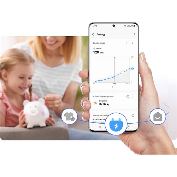 Lavatrice Samsung WW11DB8B95GBU3 11 kg Classe A Nera Autodose Ai Carica Frontale Vapore Digital Inverter