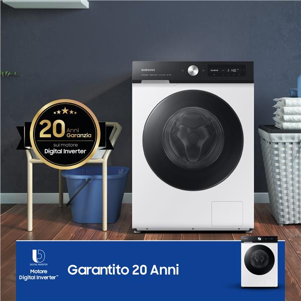 Lavatrice Samsung WW90DB7U94GEU3 9kg Classe A -20% 1400 giri Ecodosatore Bespoke AI Vapore Motore Inverter