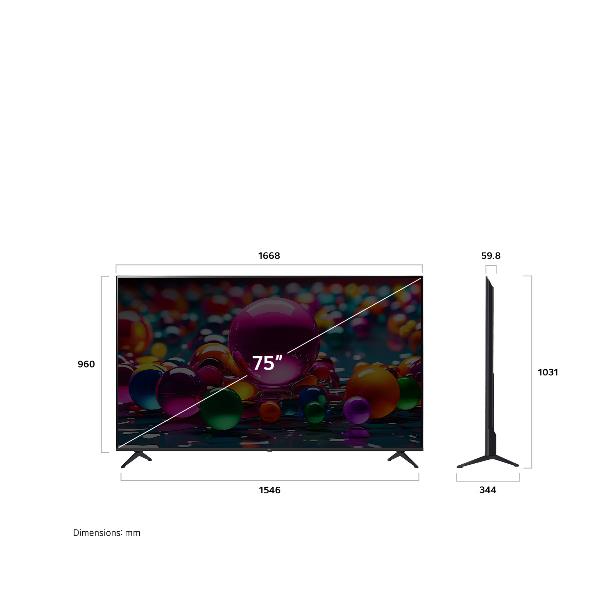 TV LG 75UA75006LA.API 75" UA75 4K Super Upscaling con HDR10 Pro UHD WebOS25 AI