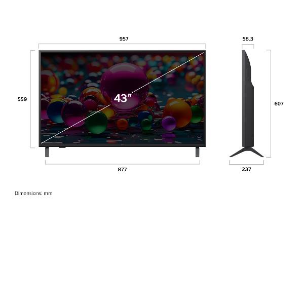 TV LG 43UA75006LA.API 43" 4K Super Upscaling AI UHD WebOS25