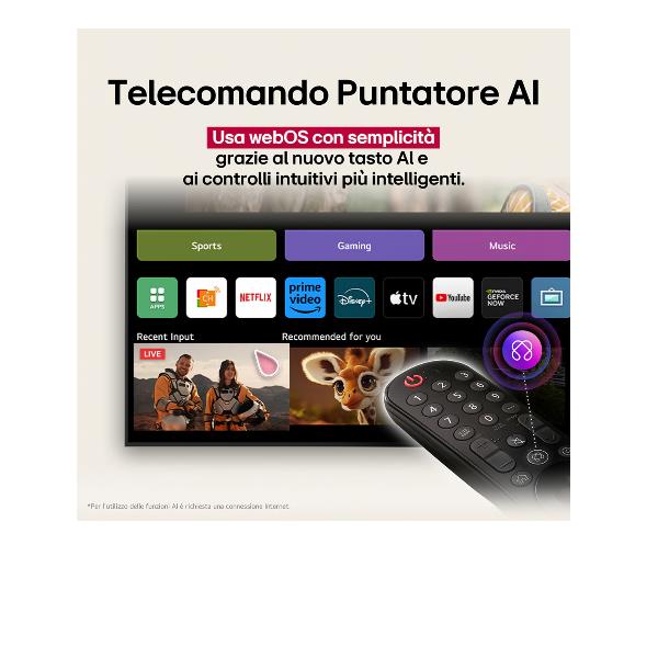 TV LG OLED48B56LA.API 48" OLED B5 4K UHD P WebOS25 Processore a8 Gen2 con AI