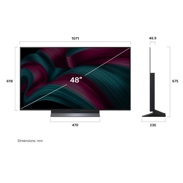 TV LG OLED48C55LA.API 48" 4K UHD Ultra HD OLED evo Sistema WebOS Processore a9 Gen8 Classe G