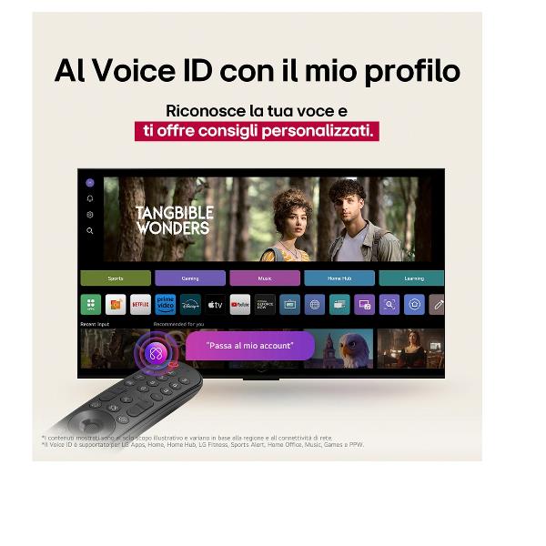 TV LG OLED42C55LA.API 42" OLED EVO 4K UHD WEBOS Processore a9 Gen8 con AI