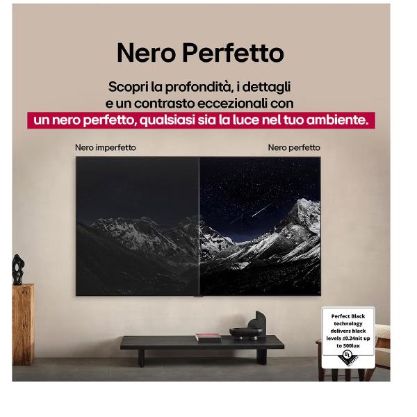 TV LG OLED42C55LA.API 42" OLED EVO 4K UHD WEBOS Processore a9 Gen8 con AI