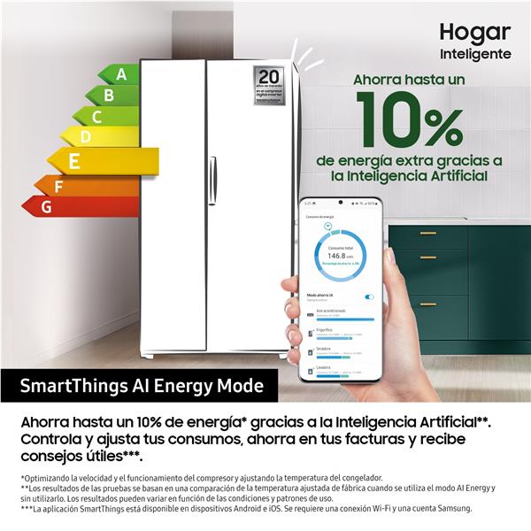 Frigorifero Samsung RS70F64KETEF Side By Side Classe E Inox