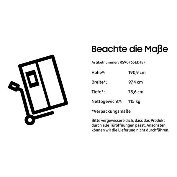 Frigorifero Samsung RS90F65EDTEF Side By Side Classe D Inox con Drink Dispenser