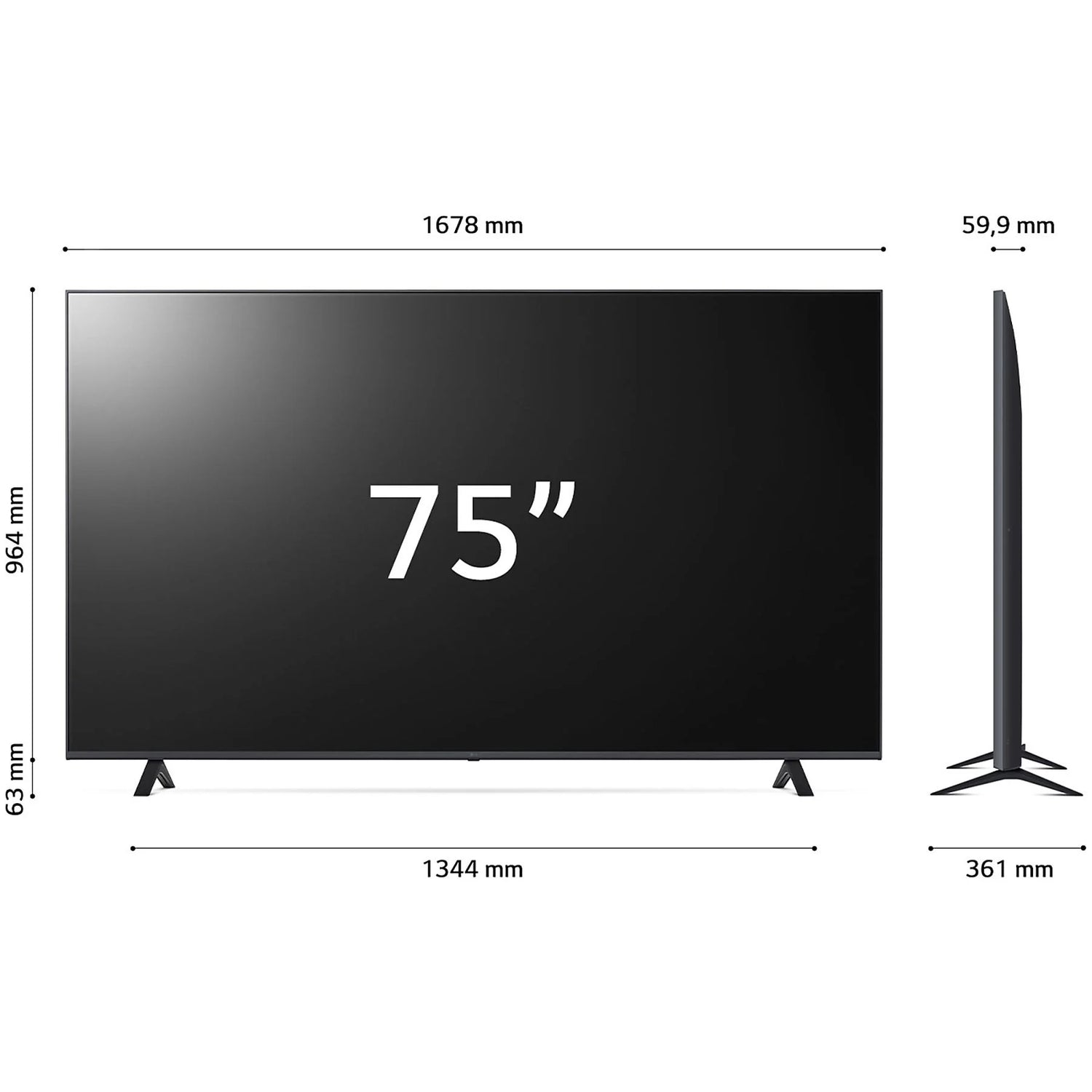 TV LG 75UR78006LK.API 4K Ultra HD 75" Smart TV Display LED