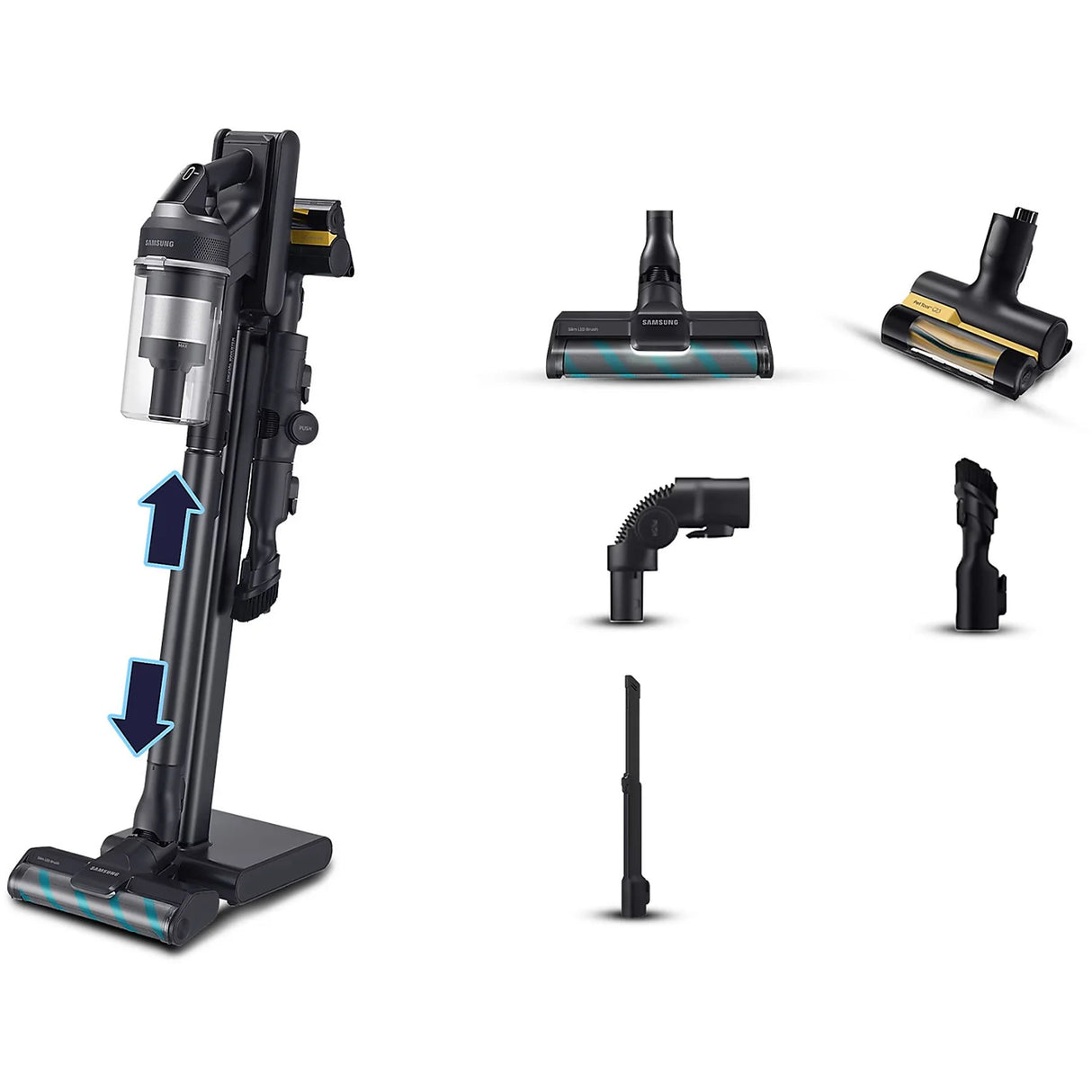 Aspirapolvere Senza Filo Samsung VS20C955CTK/WA Senza Sacco Ciclonica Potenza 210 Watt colore Nero Jet 95 Multi Extra