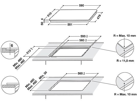 Piano Cottura Induzione Indesit IB 65B60 NE 60Cm 4 Zone