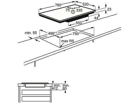 Piano Cottura Induzione Electrolux EIS82449C 80Cm