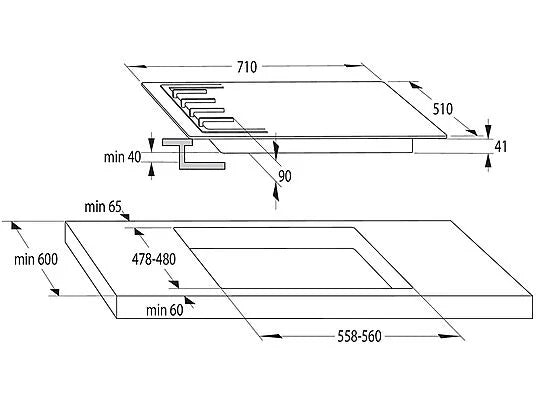 Piano Cottura A Gas Hisense GM773XF 5 Fuochi 70 Cm Inox