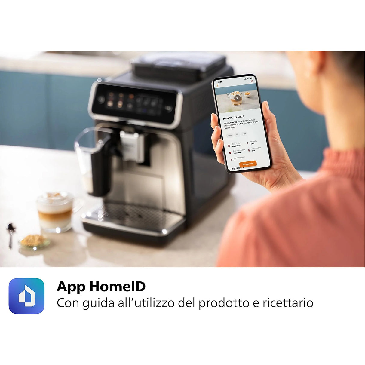 Macchina Caffè Automatica Philips EP2331/10 Con Cappuccinatore 15 Bar Display Touch