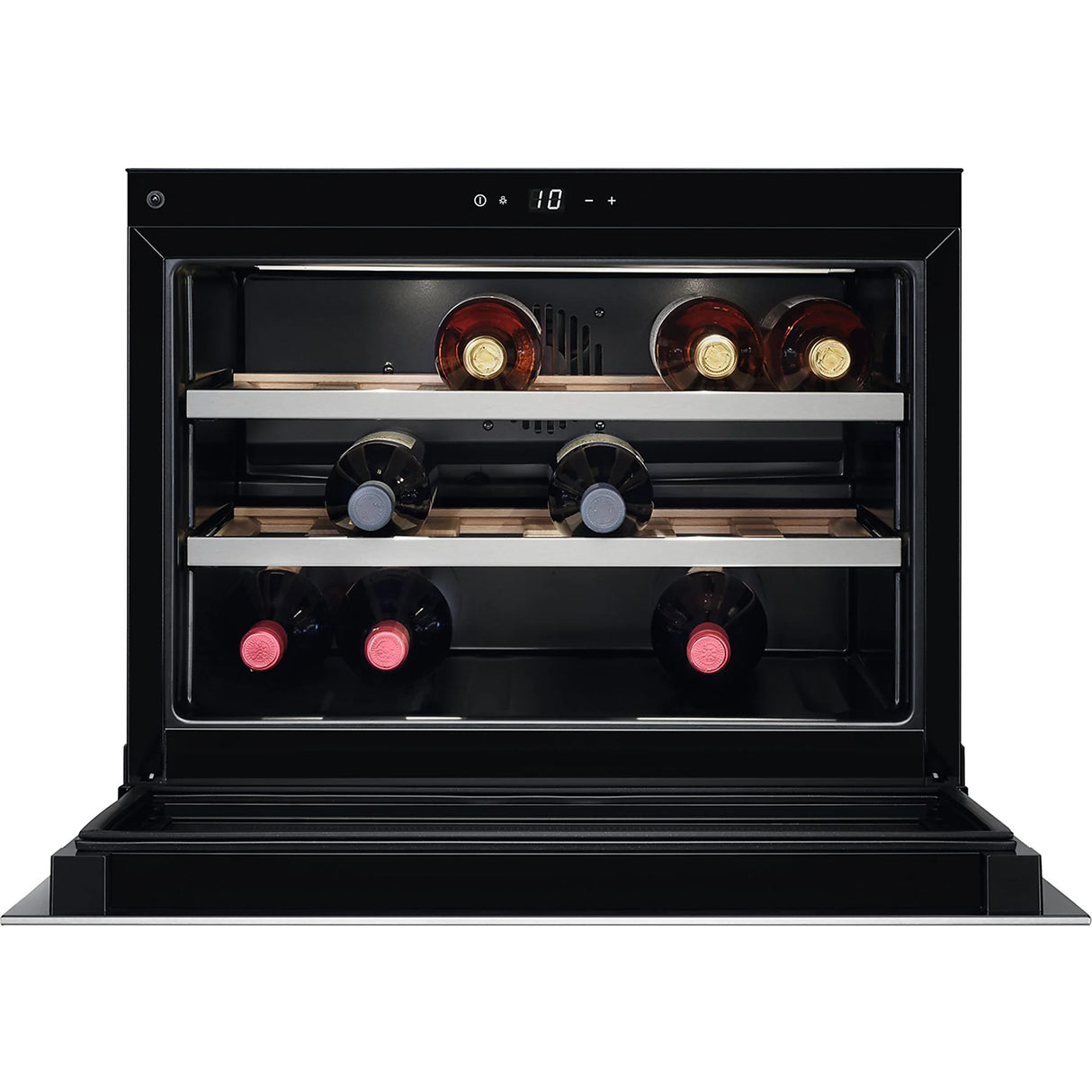 Cantinetta Vini AEG KWE884520M 18 Bottiglie Classe F 3 Ripiani LED Controllo Temperatura Allarme Porta 45.5 cm Inox