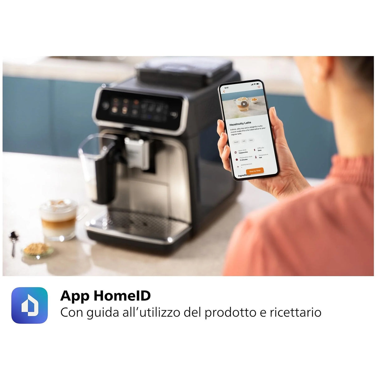 Macchina Caffè Philips EP0820/00 Automatica Display Touch A Colori Macina Caffè In Ceramica Con Montalatte Series 800