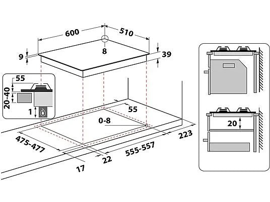 Piano Cottura A Gas Hotpoint PCN642T/IX/HAR 4 Fuochi Acciaio Inox