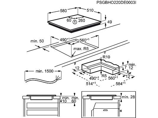 Piano Cottura Induzione Electrolux KIS62453I 60CM 4 Zone Sense Boil