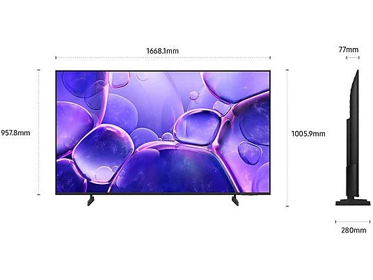 TV Samsung UE75U8000FUXZT 75" Crystal 4K UHD One UI Tizen
