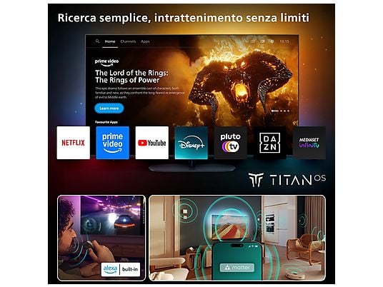 TV Philips QLED 50" 50PUS8510/12 4K UHD Smart TV Nero Classe F