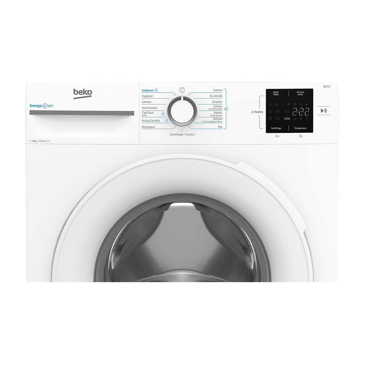 Lavatrice Beko BMWU3821W Libera Installazione 8Kg Classe A 1200 giri Vapore Bianca