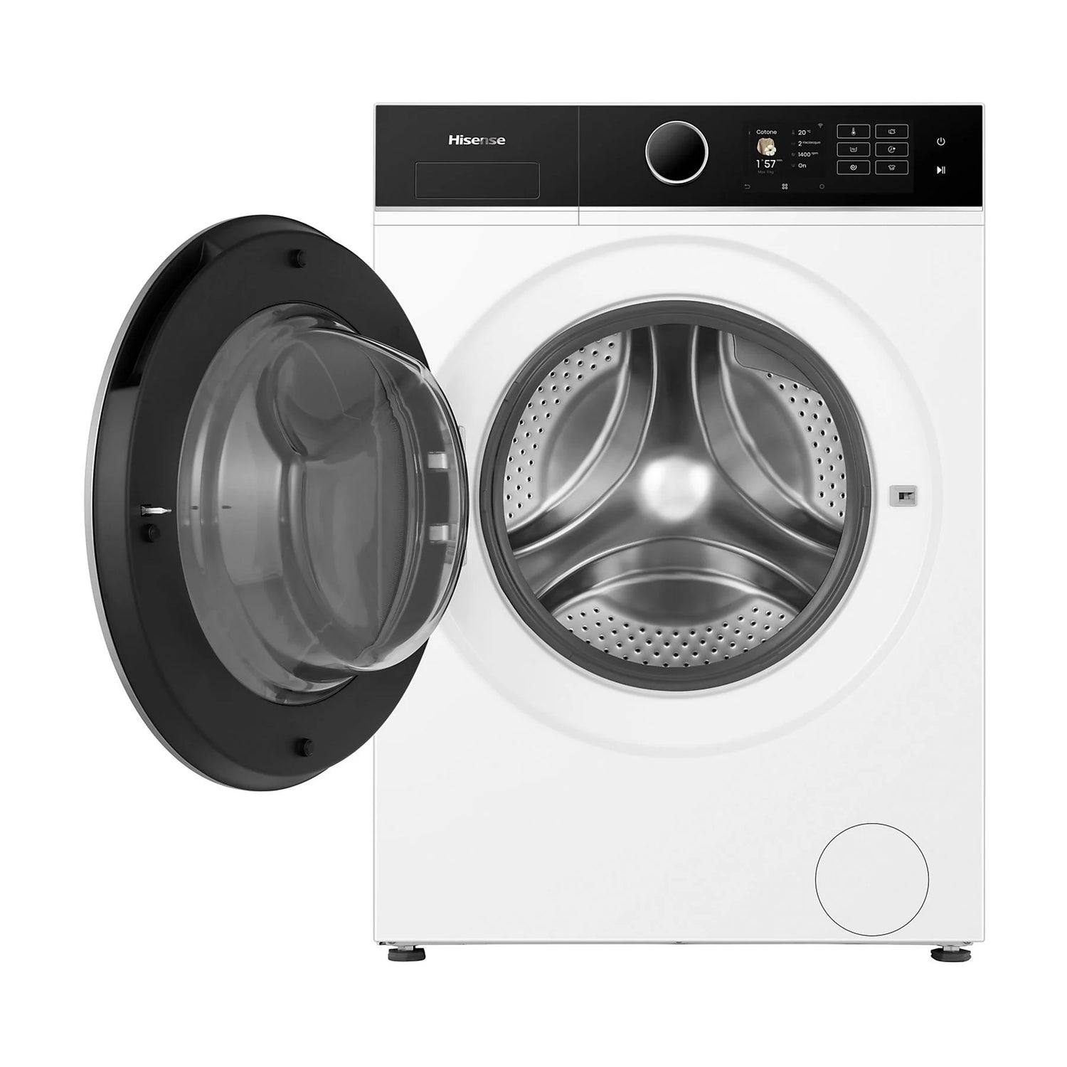 Lavatrice Hisense WF5I8043BWF 8 Kg Classe A Centrifuga 1400 giri 47 cm Inverter Funzione Vapore Lavatrice Slim