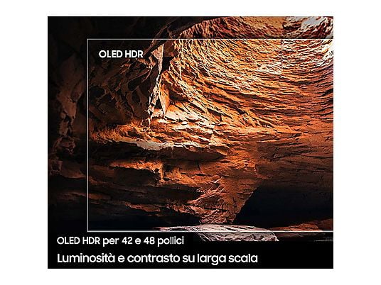 Smart TV Samsung QE48S90FAEXZT 48" OLED Vision AI 4K Processore NQ4 AI Gen3 4K AI Upscaling Pro Schermo antiriflesso OLED HDR Dolby Atmos & OTS Lite Laser Slim Design Classe G