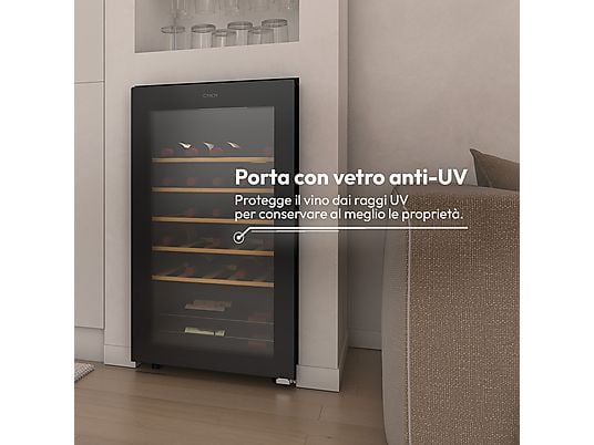 Cantinetta Candy CWC034 34 bottiglie 5 ripiani Nero classe G