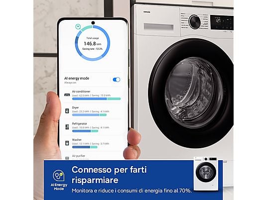 Lavatrice Samsung WW80CGC04DAEET 8 Kg Caricamento Frontale 1400 rpm Wi-Fi Classe A