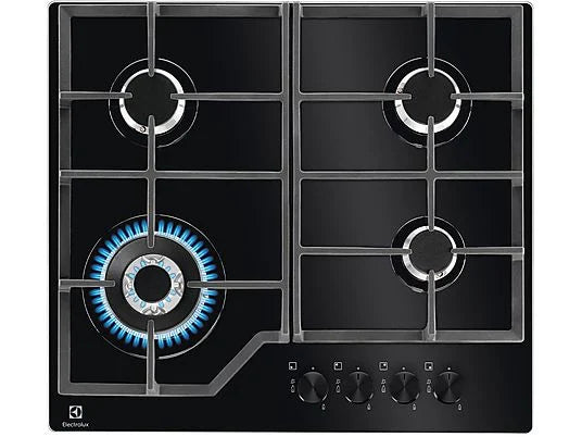 Piano Cottura A Gas Electrolux EGM6343YAK 60Cm 4 fuochi Vetro Nero
