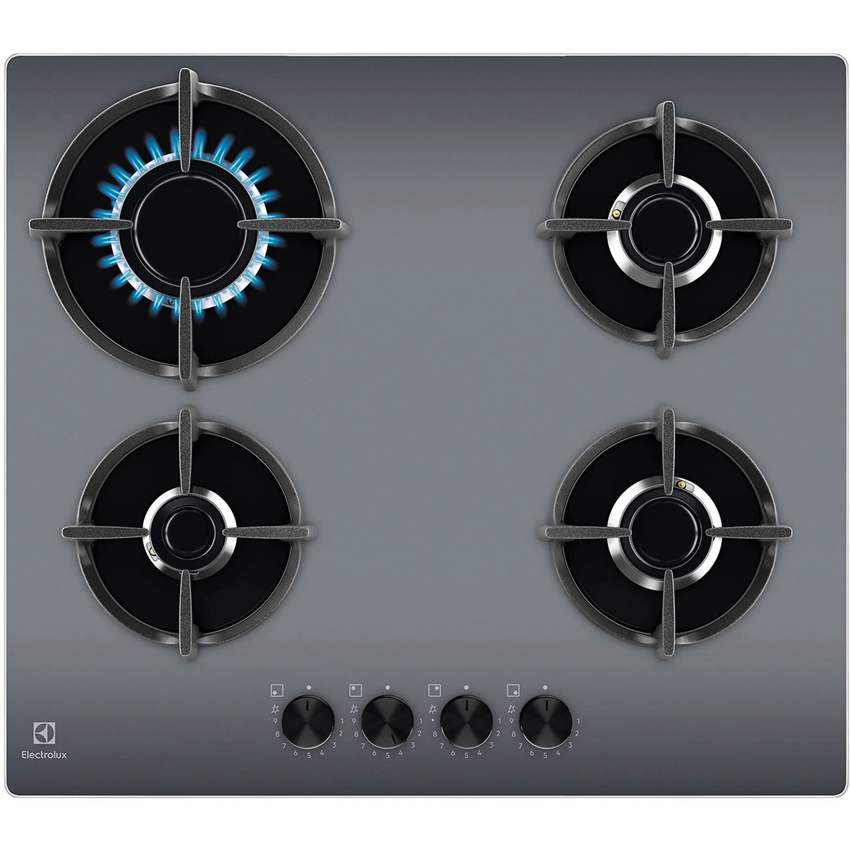 Piano Cottura A Gas Electrolux EGG64272M 60 Cm 4 Fuochi Vetro Specchio