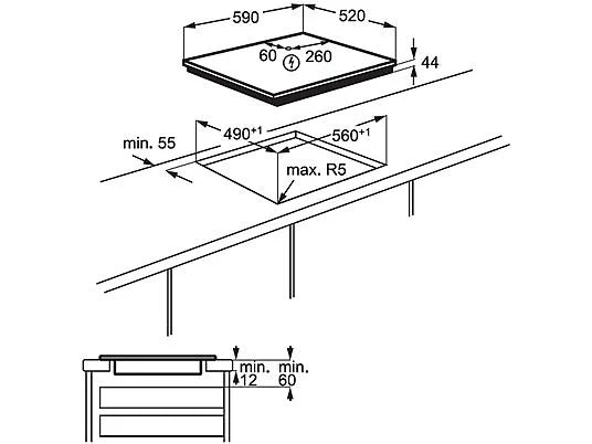 Piano Cottura Induzione Electrolux EIS62449C 60 Cm 4 Zone Colore Nero
