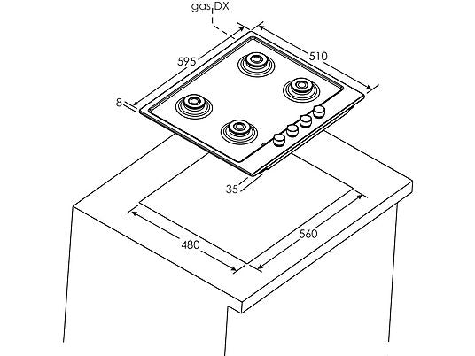Piano Cottura A Gas Candy CHW6BR4WTX 4 Fuochi