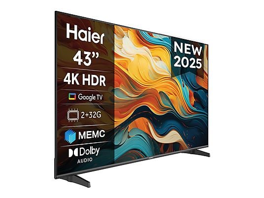 Smart TV HAIER H43K85FUX 43” UHD 4K HDR10 Google TV Direct-LED nero Classe F