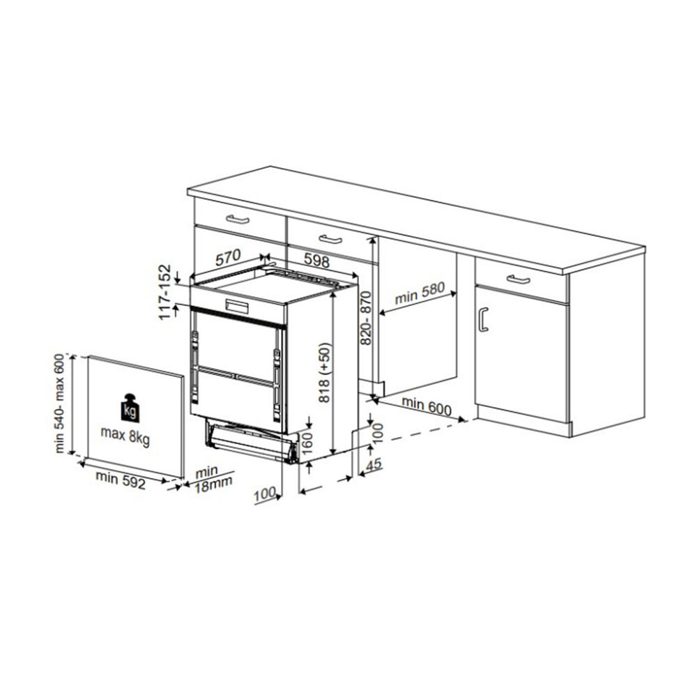 Lavastoviglie Beko BDSN26430X Scomparsa parziale Classe D 14 Coperti 60cm Inox