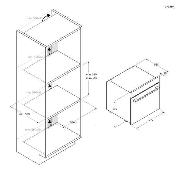 Forno Candy FCC604X Elettrico Da Incasso Classe A+ 65L Inox