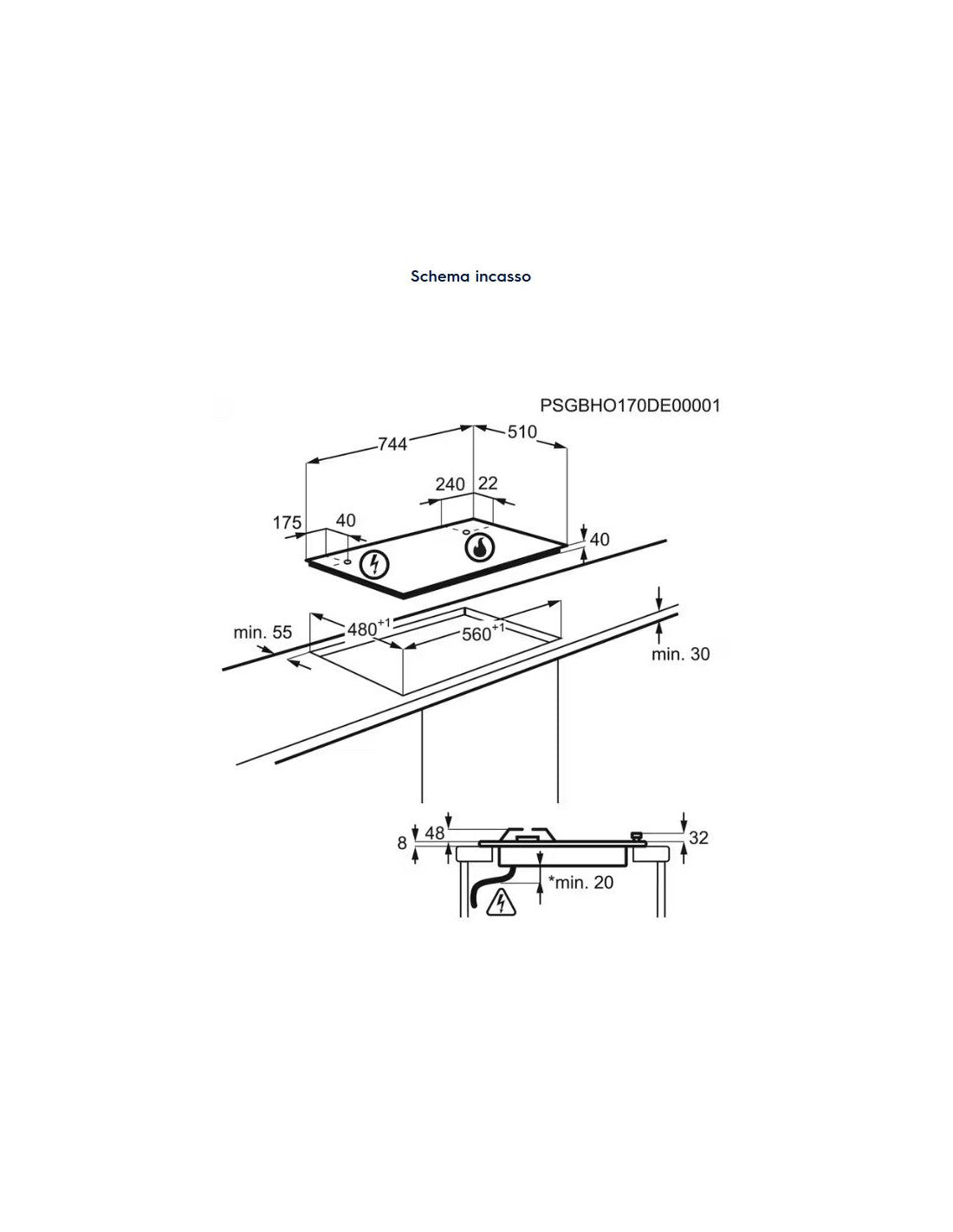 Piano Cottura A Gas Electrolux EGS7534X 75Cm 5 Fuochi Inox