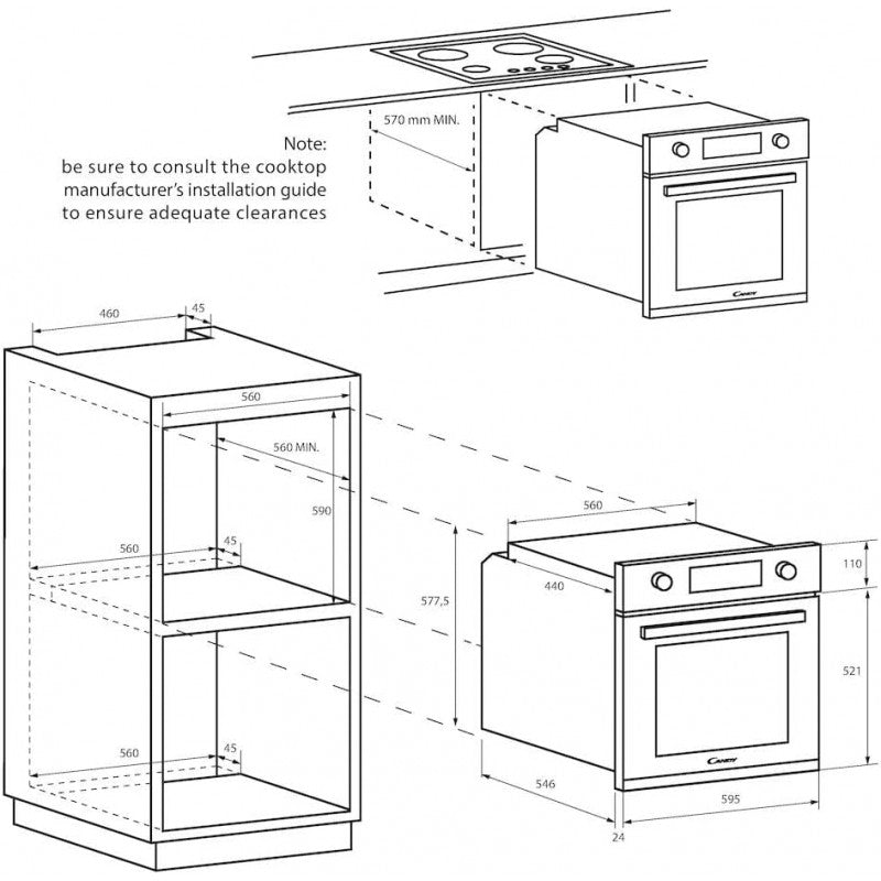 Forno Candy FIDC X502IT Da Incasso Acciaio Inox 65 Litri Classe A